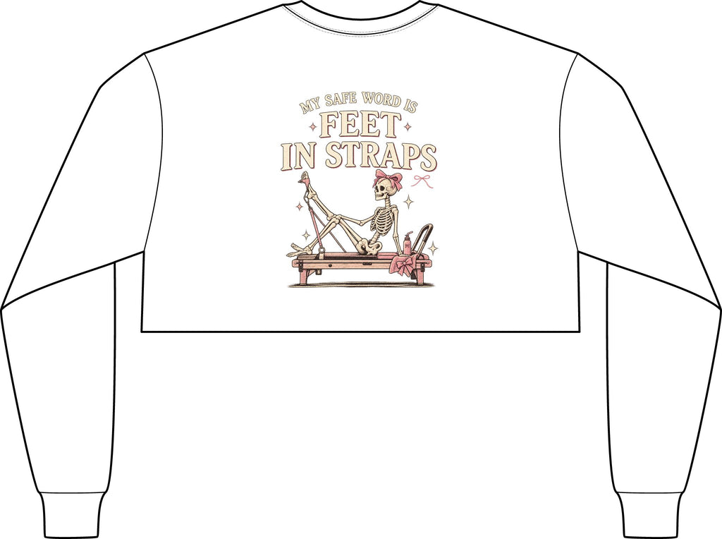 Cropped Long Sleeve Tee, Chest Logo