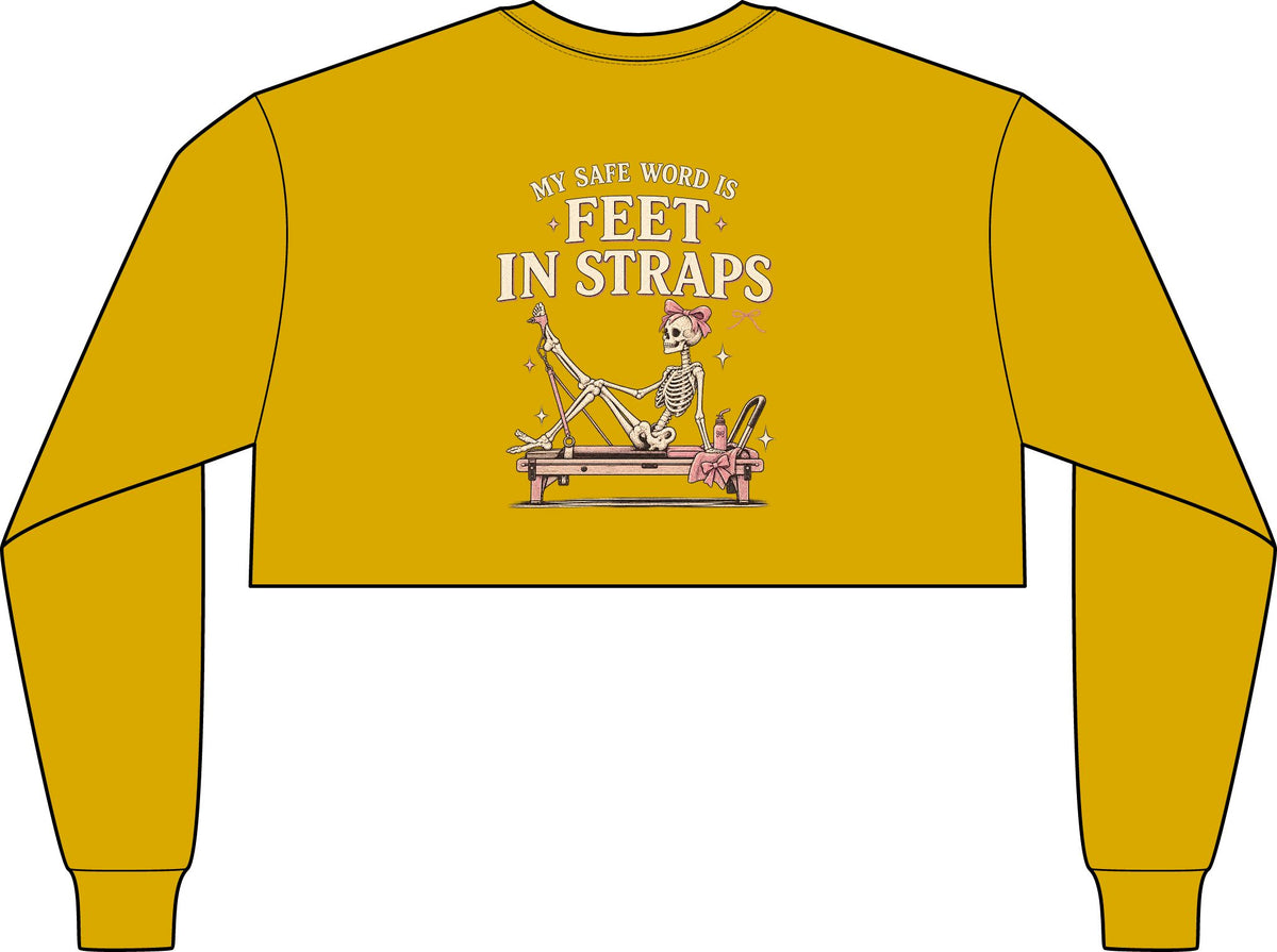 Cropped Long Sleeve Tee, Chest Logo