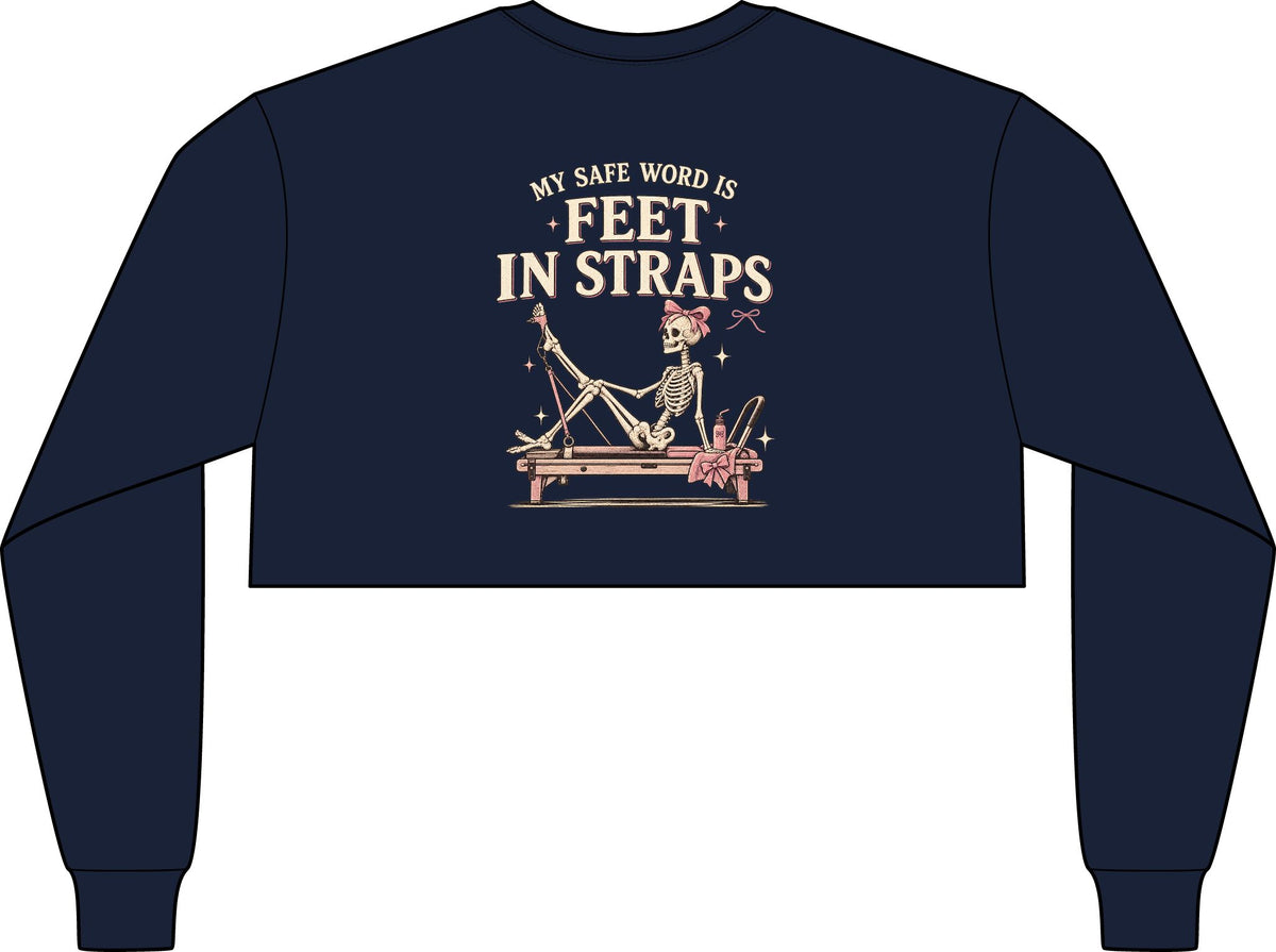 Cropped Long Sleeve Tee, Chest Logo