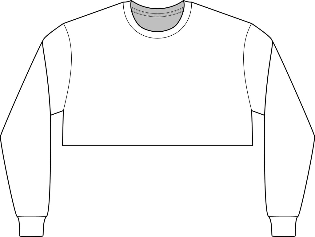 Cropped Long Sleeve Tee, Chest Logo