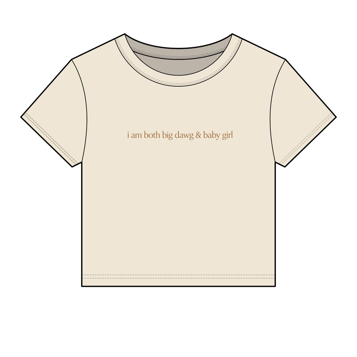 Libra Crop Tee — "i am both big dawg & baby girl" Micro Rib Women's Baby Tee