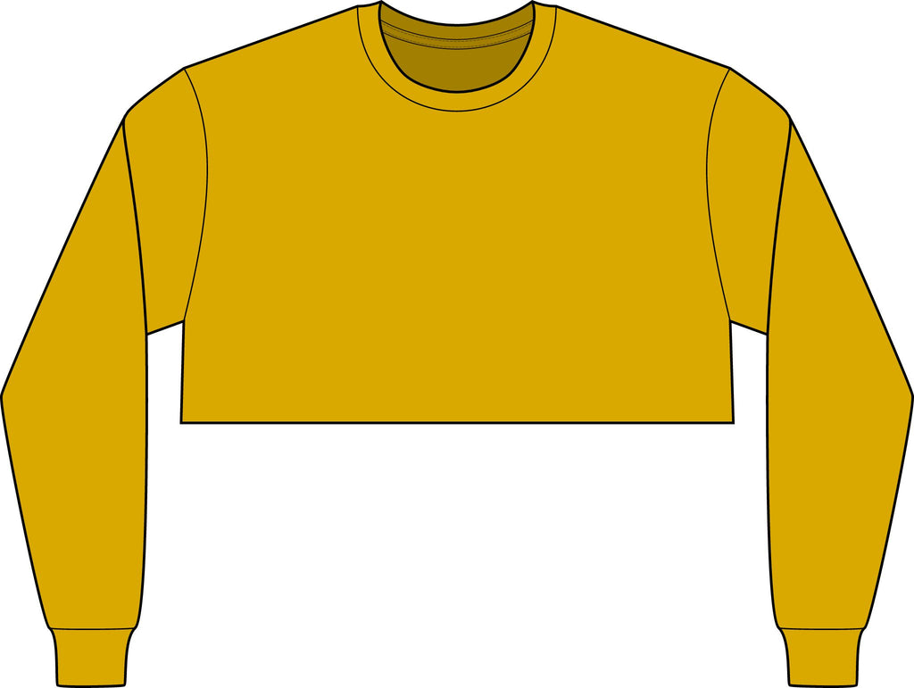 Cropped Long Sleeve Tee, Chest Artwork