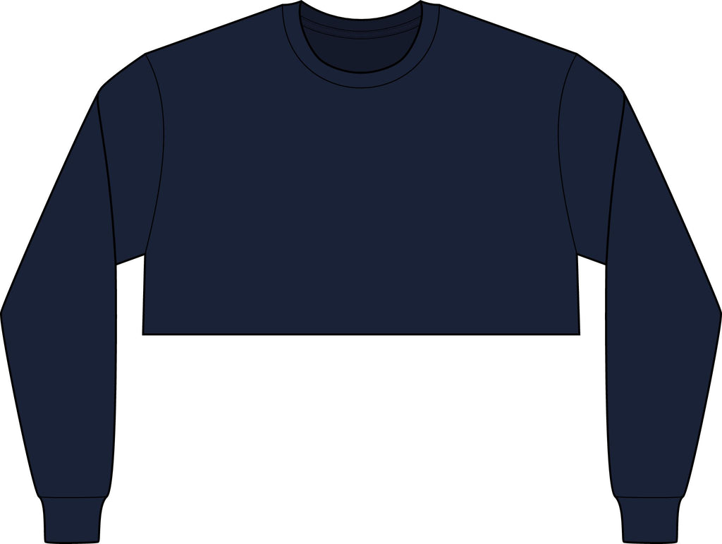Cropped Long Sleeve Tee, Chest Artwork