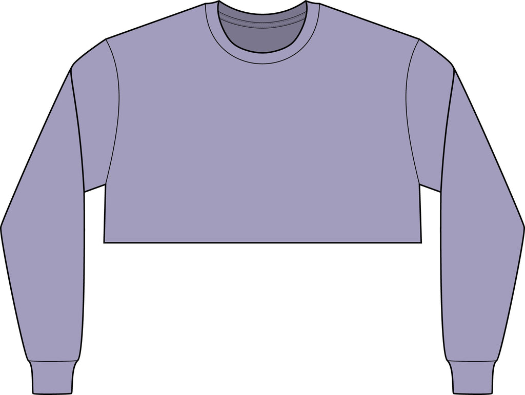 Cropped Long Sleeve Tee, Chest Artwork