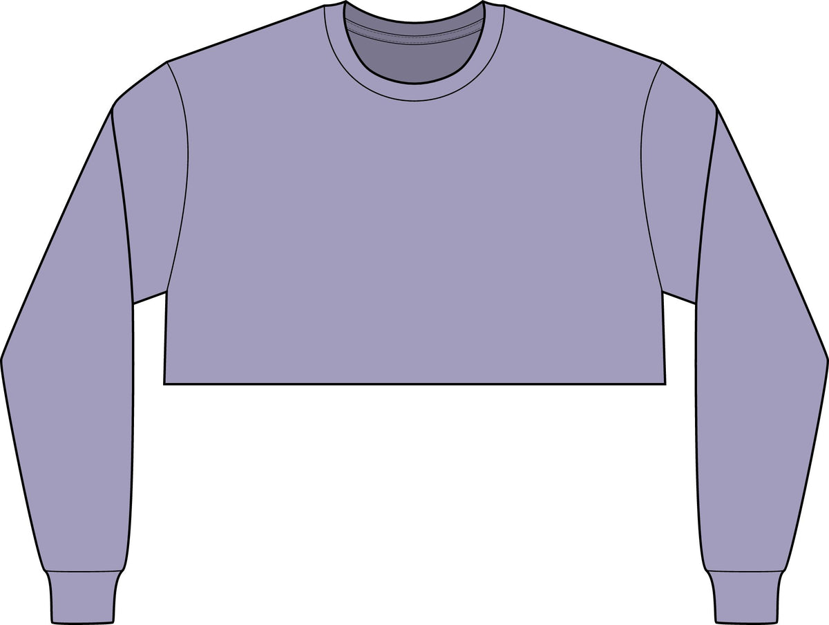 Cropped Long Sleeve Tee, Chest Artwork