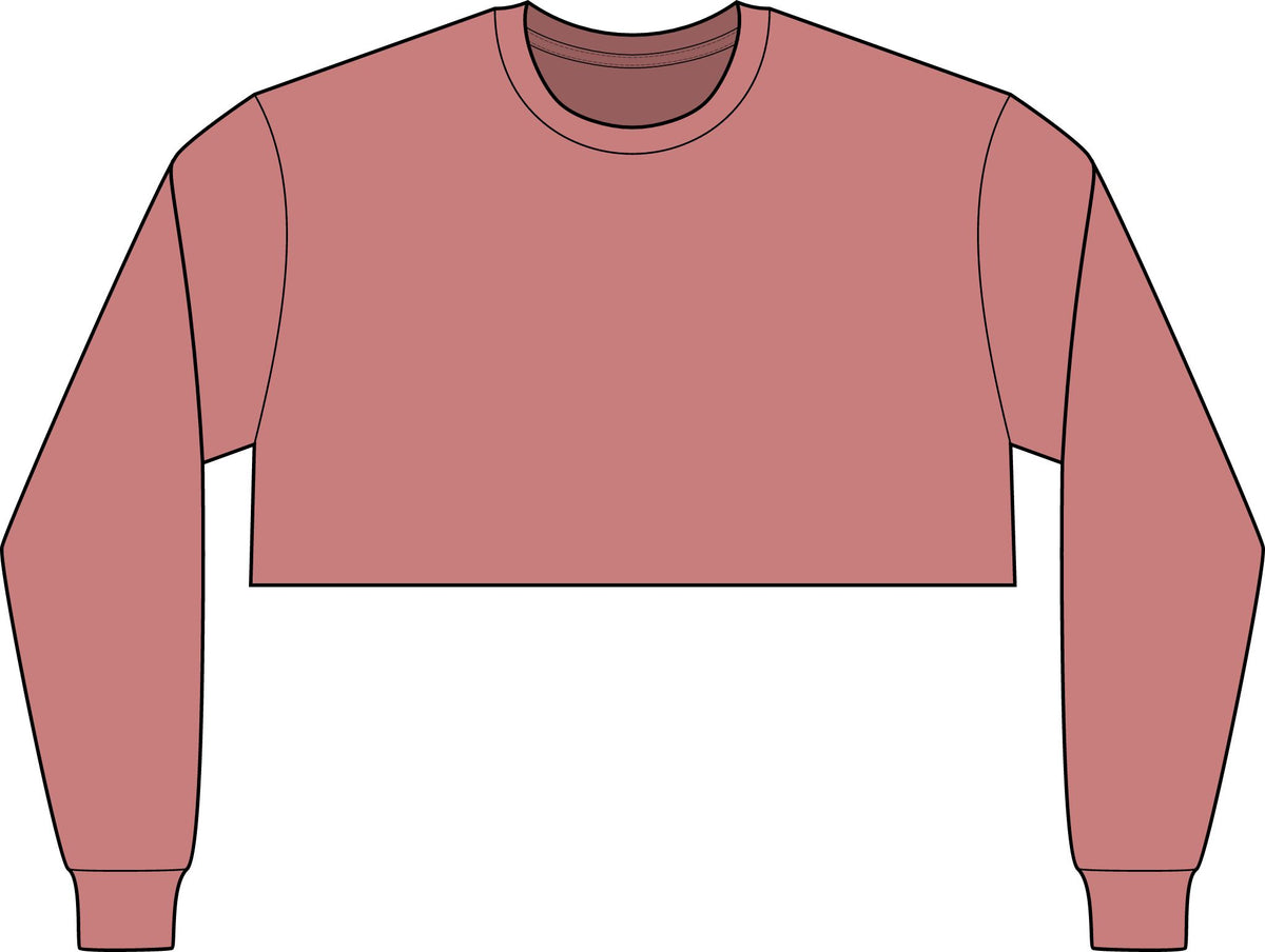 Cropped Long Sleeve Tee, Chest Artwork
