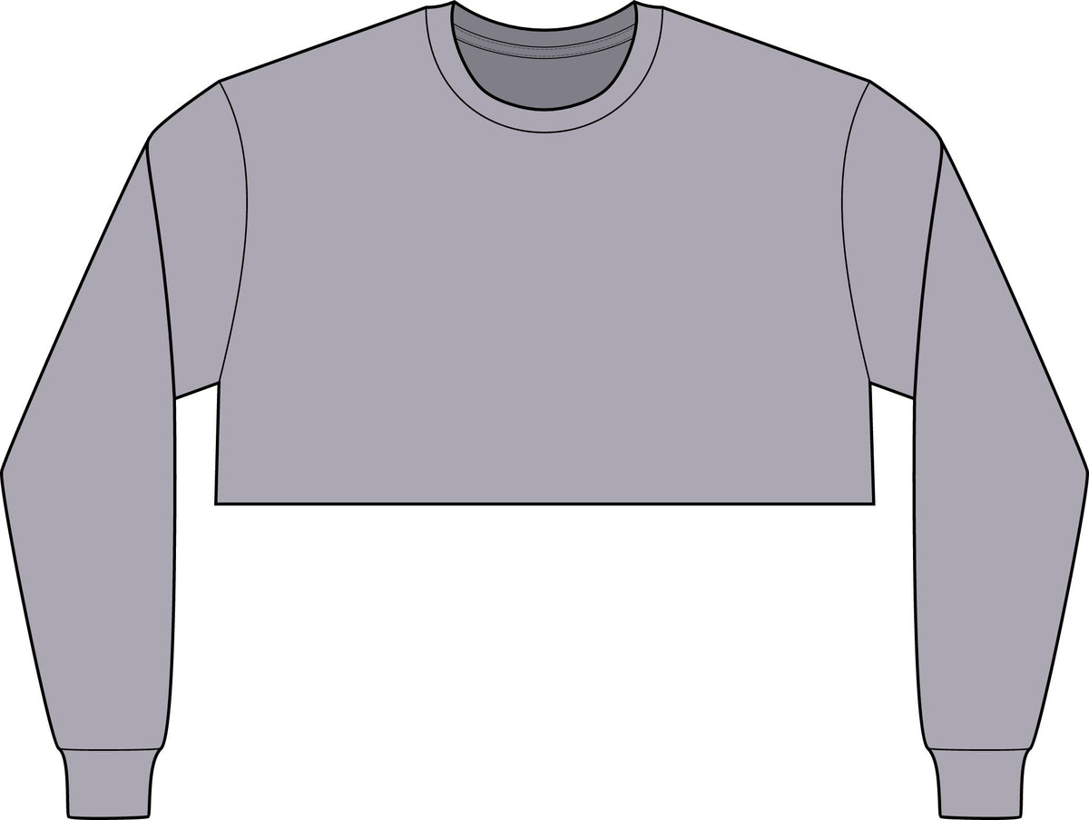 Cropped Long Sleeve Tee, Chest Artwork