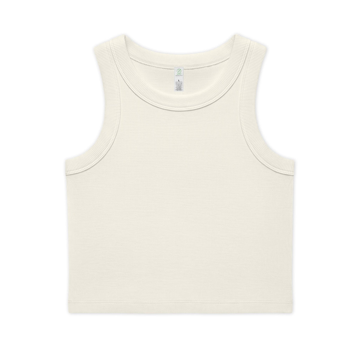 Organic Rib Crop Tank — "My Safe Word Is Feet in Straps" Pilates Skeleton Graphic