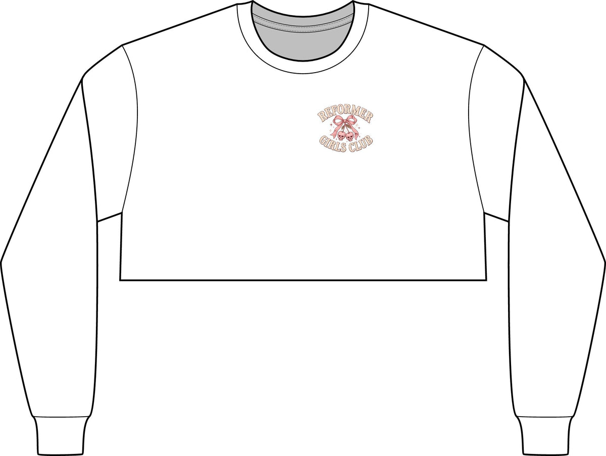 Cropped Long Sleeve Tee, Chest Logo