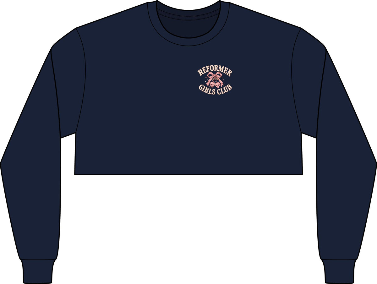 Cropped Long Sleeve Tee, Chest Logo