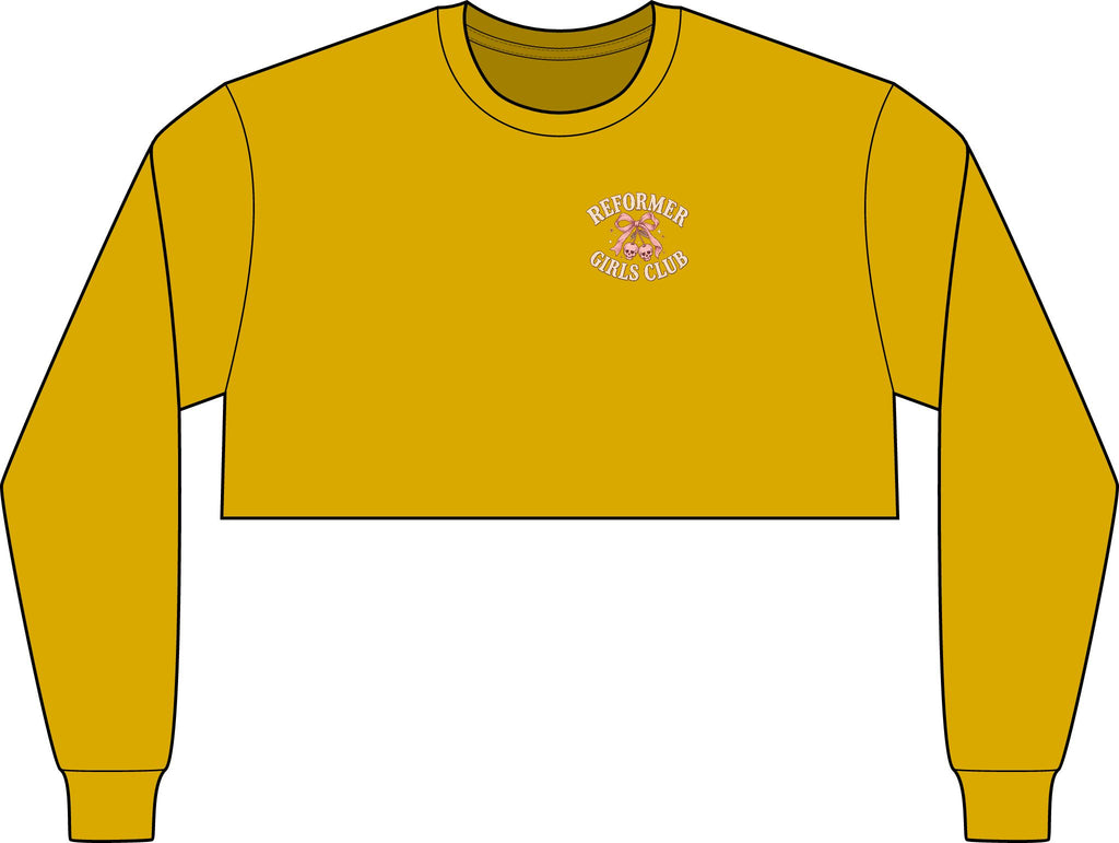 Cropped Long Sleeve Tee, Chest Logo