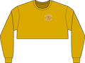 Cropped Long Sleeve Tee, Chest Logo