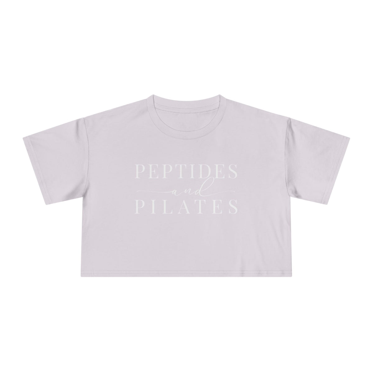 Peptides & Pilates Crop Top Shirt - Women's Cropped Tee, Minimal Fitness & Wellness Graphic Tee, Soft Cotton Gym & Lifestyle Top