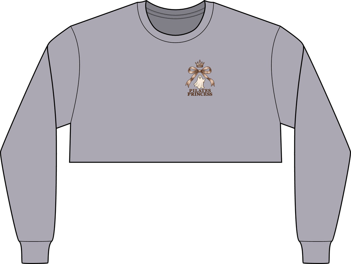Cropped Long Sleeve Tee, Chest Artwork