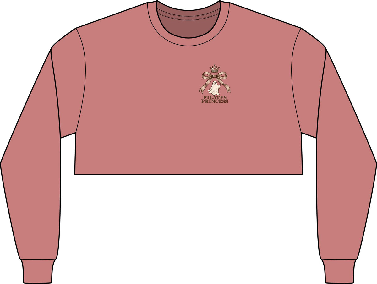 Cropped Long Sleeve Tee, Chest Artwork