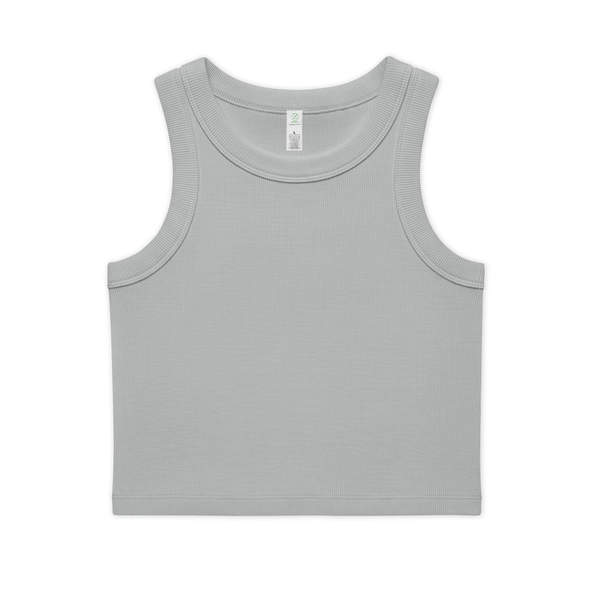 Organic Rib Crop Tank — "My Safe Word Is Feet in Straps" Pilates Skeleton Graphic