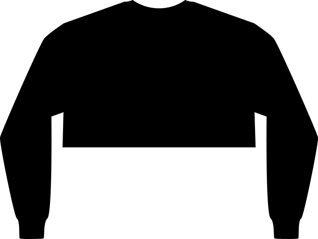 Cropped Long Sleeve Tee, Chest Logo