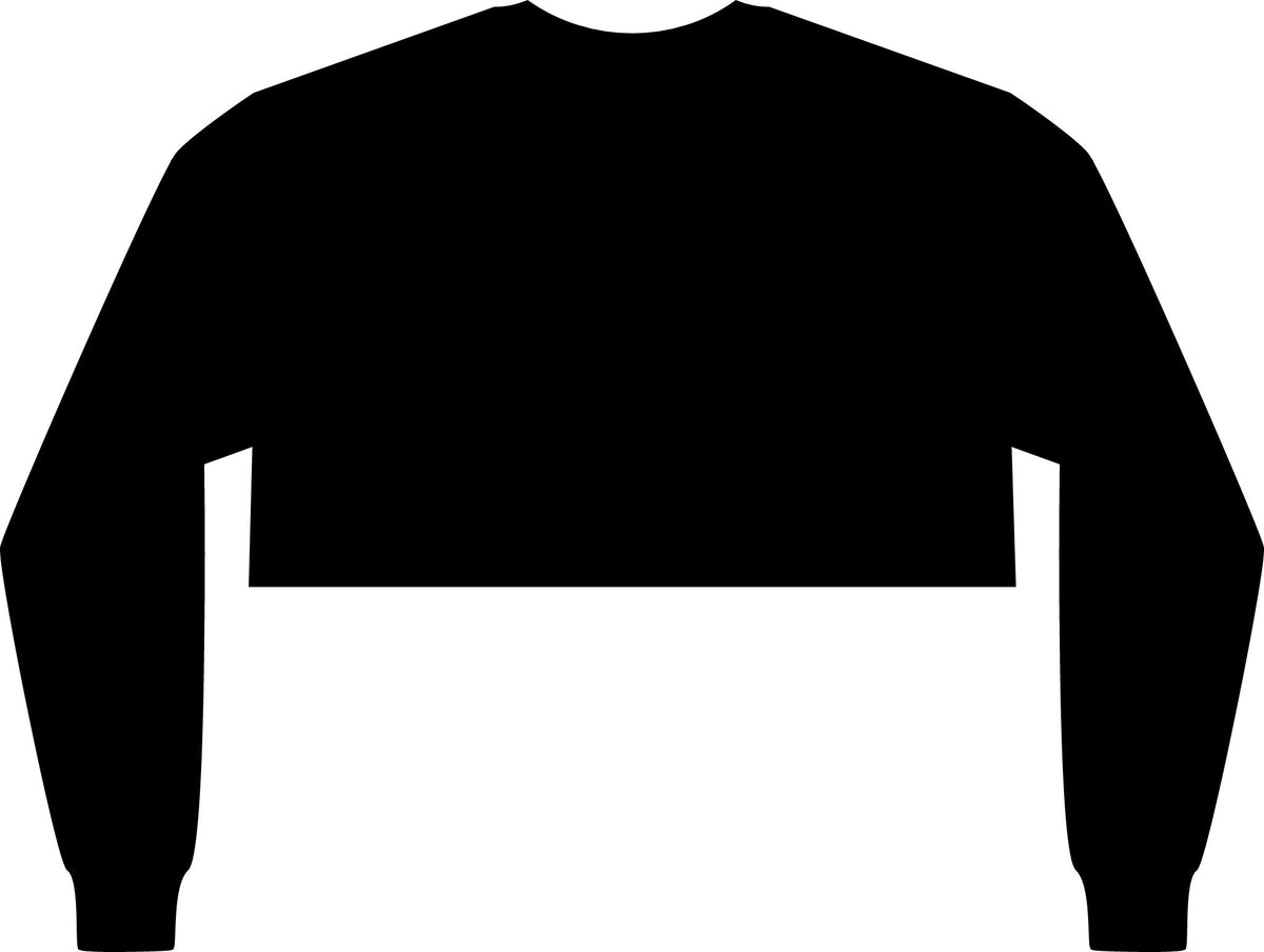Cropped Long Sleeve Tee, Chest Logo