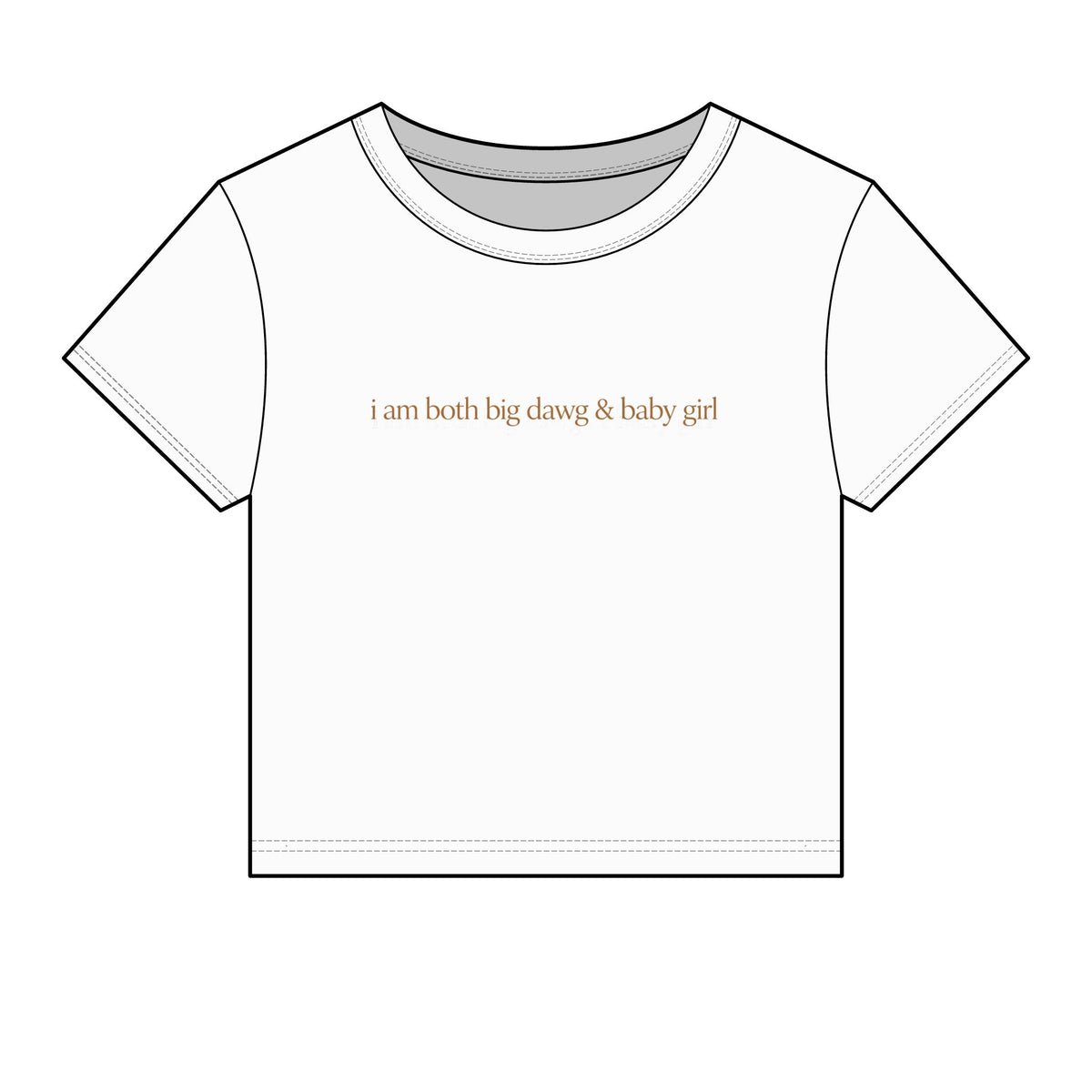 Libra Crop Tee — "i am both big dawg & baby girl" Micro Rib Women's Baby Tee