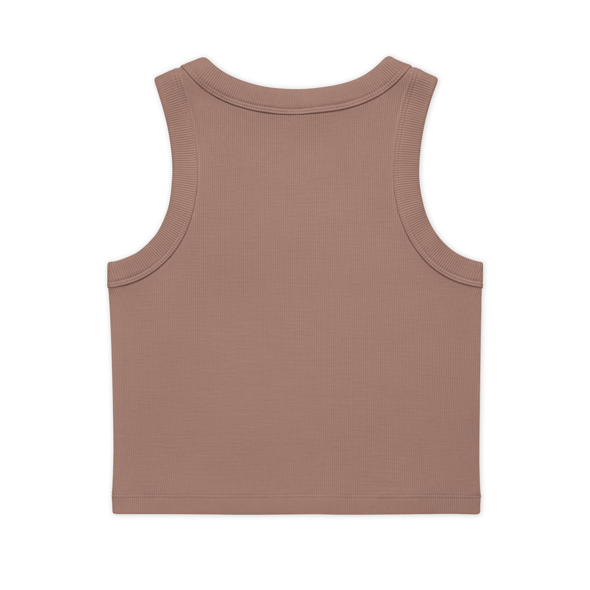 Organic Rib Crop Tank — "My Safe Word Is Feet in Straps" Pilates Skeleton Graphic