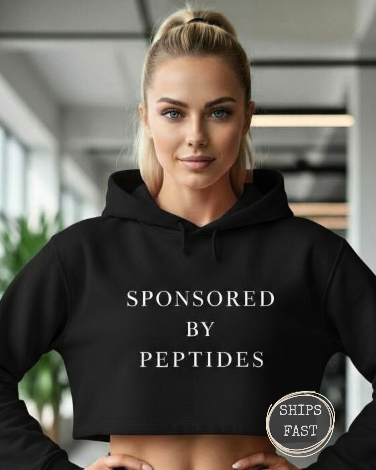 Sponsored by Peptides Cropped Hoodie