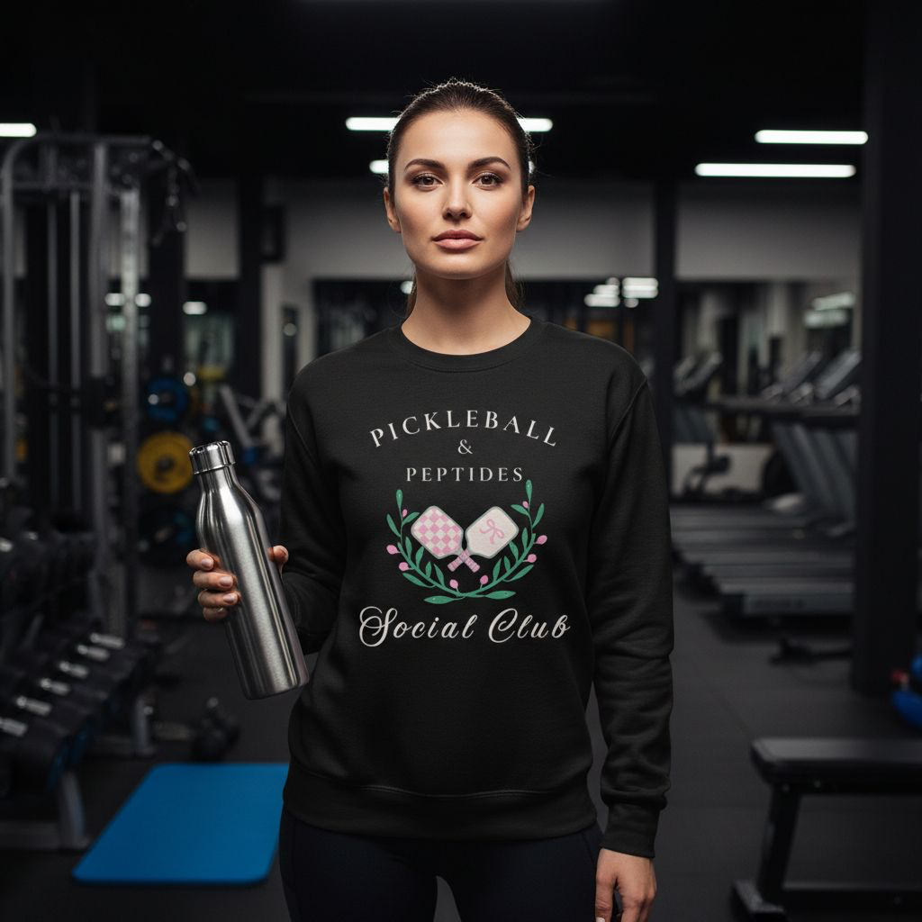 Pickleball & Peptides Social Club Crewneck Sweatshirt