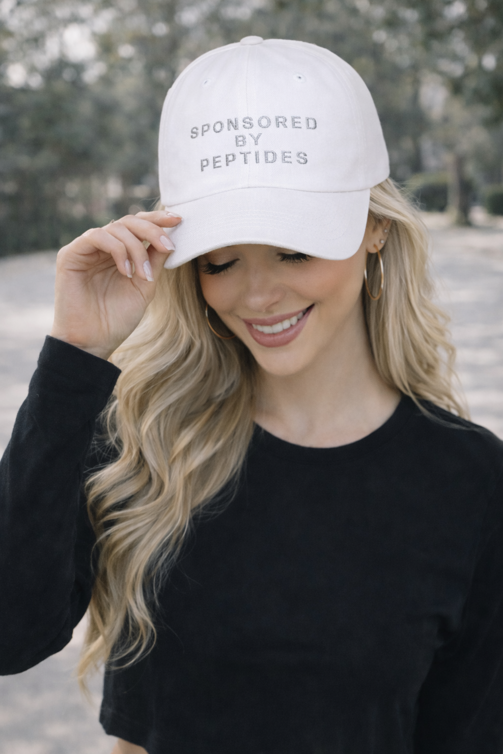 Sponsored by Peptides | Funny Baseball cap | Embroidery