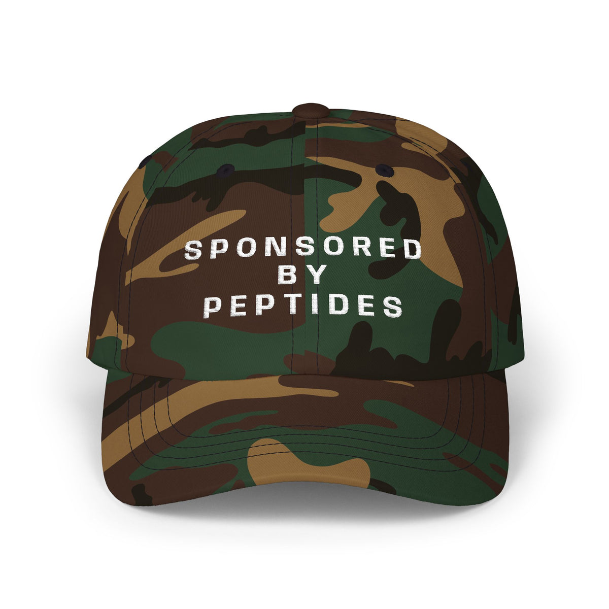 Sponsored by Peptides | Funny Baseball cap | Embroidery