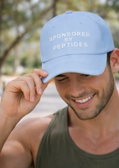 Sponsored by Peptides | Funny Baseball cap | Embroidery