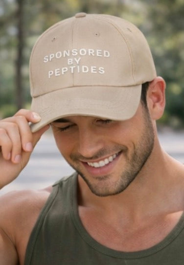 Sponsored by Peptides | Funny Baseball cap | Embroidery
