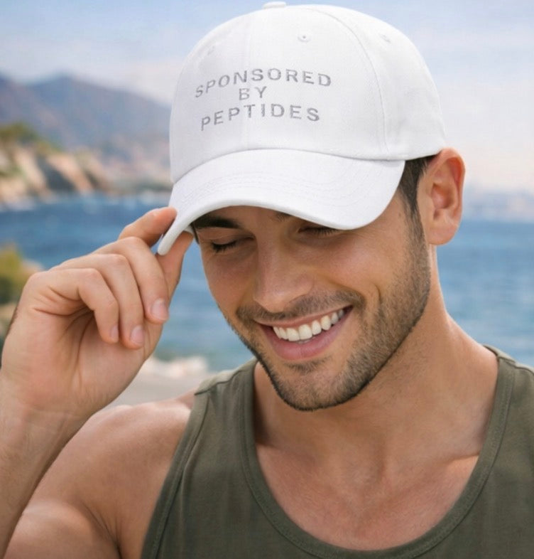Sponsored by Peptides | Funny Baseball cap | Embroidery