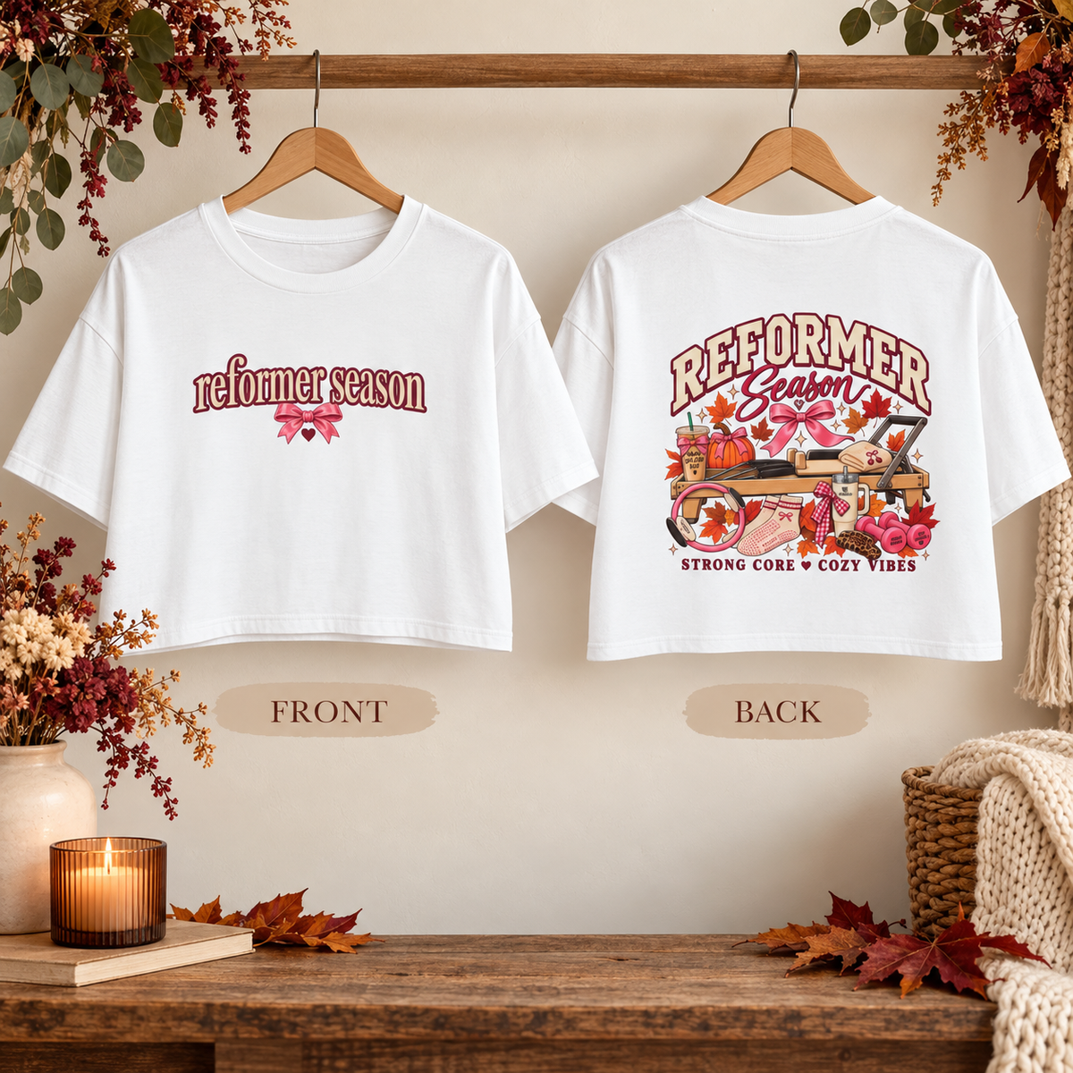 Reformer Season Crop Tee — Cozy Autumn Harvest Graphic