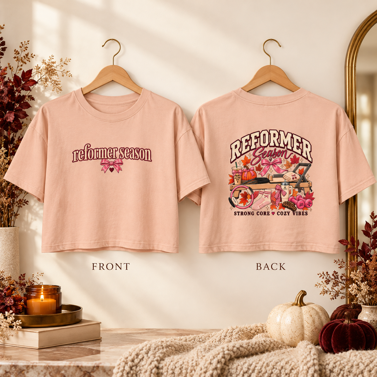 Reformer Season Crop Tee — Cozy Autumn Harvest Graphic