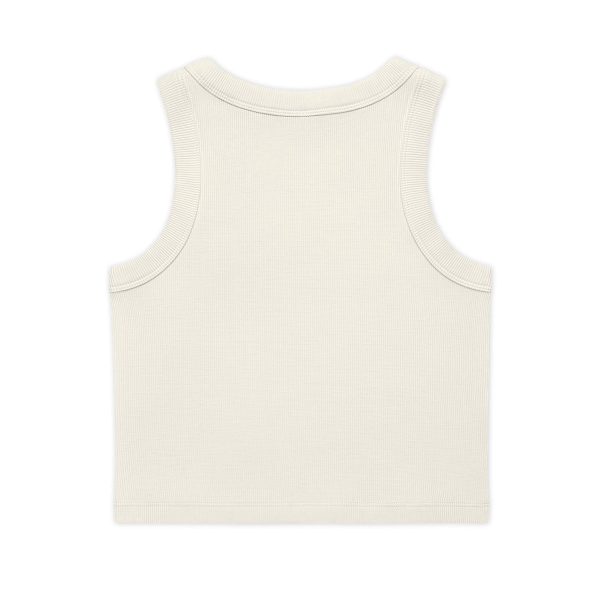 Organic Rib Crop Tank — "My Safe Word Is Feet in Straps" Pilates Skeleton Graphic