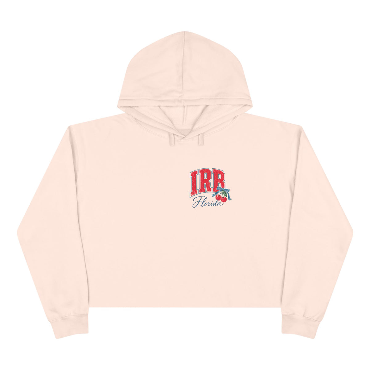 Indian Rocks Beach Florida Cropped Hoodie – Vintage Beach Umbrella & Cherries Design
