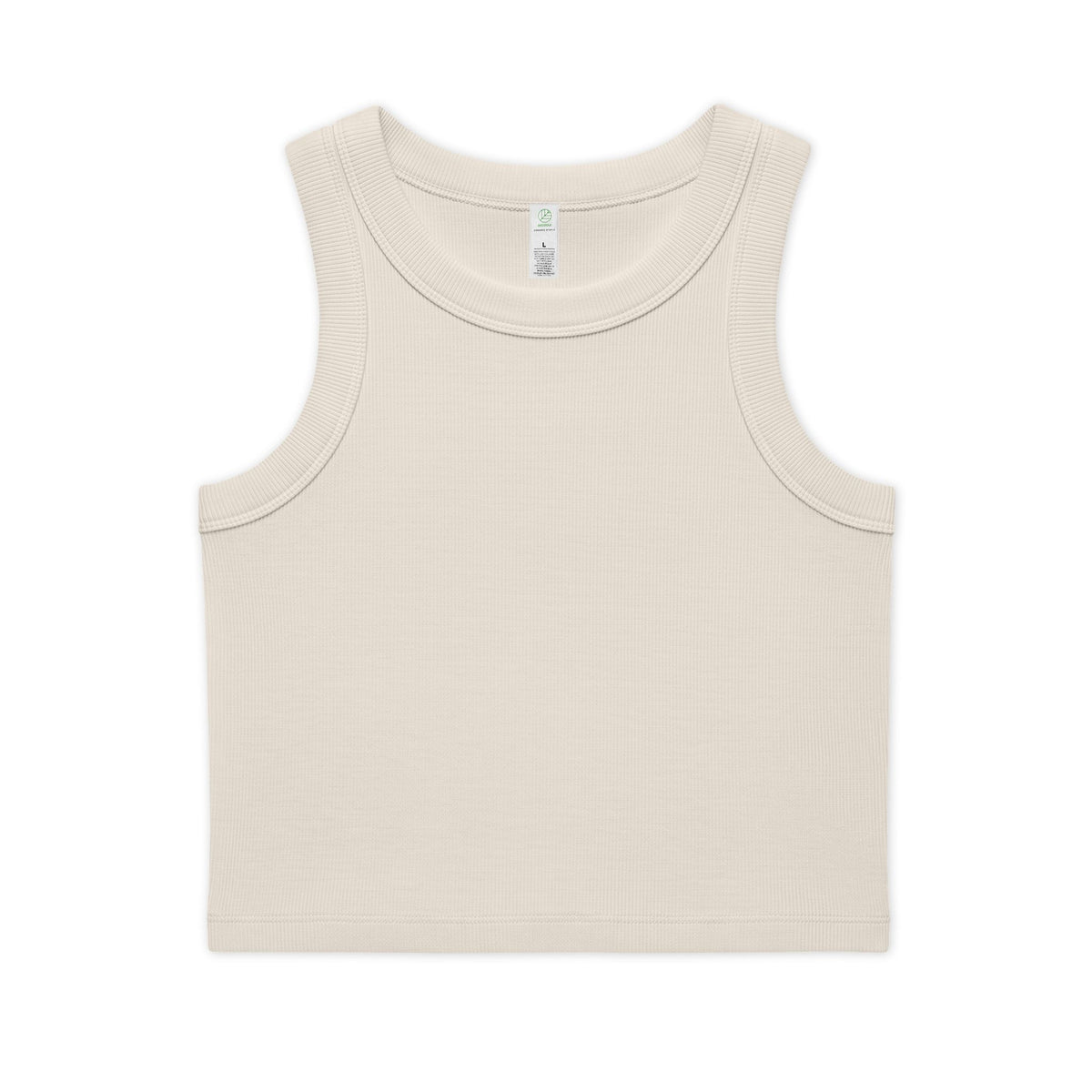 Organic Rib Crop Tank — "My Safe Word Is Feet in Straps" Pilates Skeleton Graphic