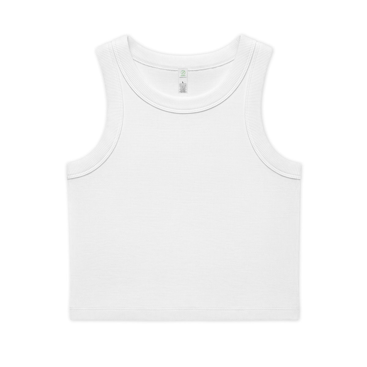Organic Rib Crop Tank — "My Safe Word Is Feet in Straps" Pilates Skeleton Graphic