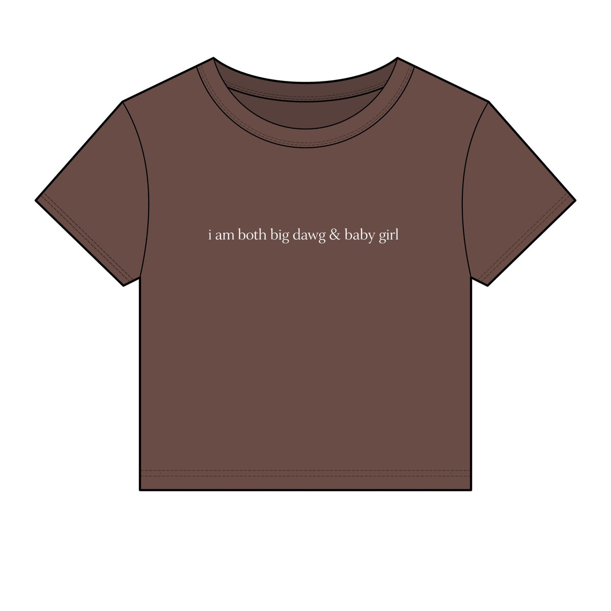 Libra Crop Tee — "i am both big dawg & baby girl" Micro Rib Women's Baby Tee