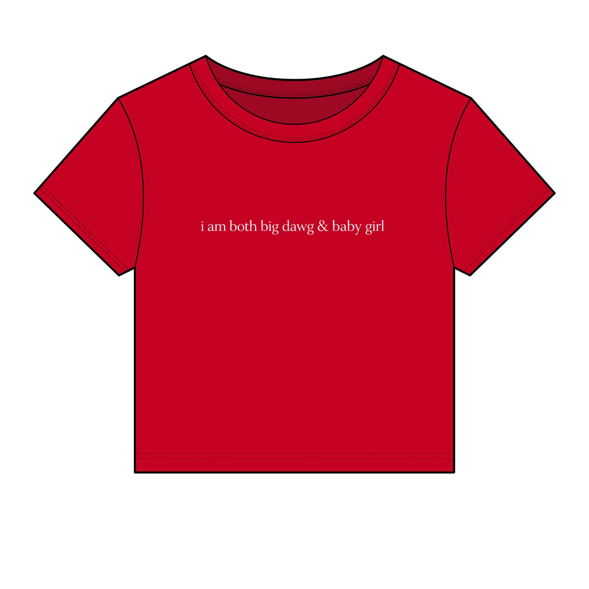 Libra Crop Tee — "i am both big dawg & baby girl" Micro Rib Women's Baby Tee