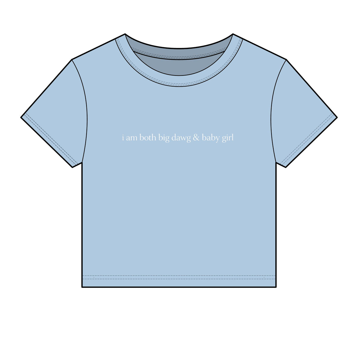 Libra Crop Tee — "i am both big dawg & baby girl" Micro Rib Women's Baby Tee
