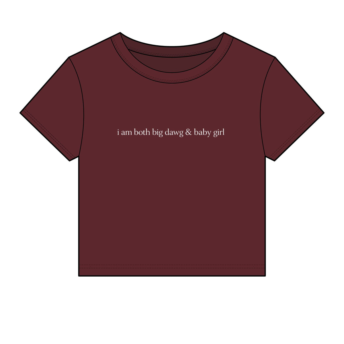 Libra Crop Tee — "i am both big dawg & baby girl" Micro Rib Women's Baby Tee