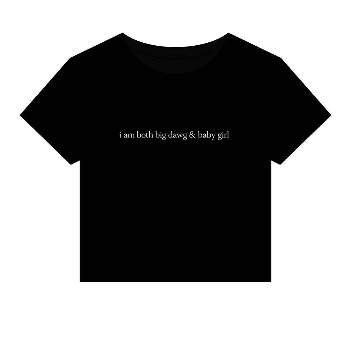 Libra Crop Tee — "i am both big dawg & baby girl" Micro Rib Women's Baby Tee