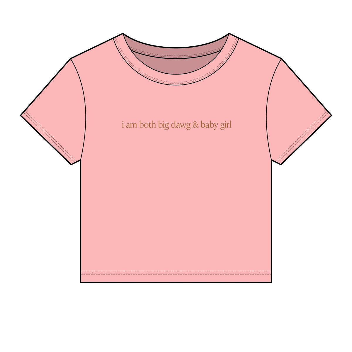 Libra Crop Tee — "i am both big dawg & baby girl" Micro Rib Women's Baby Tee