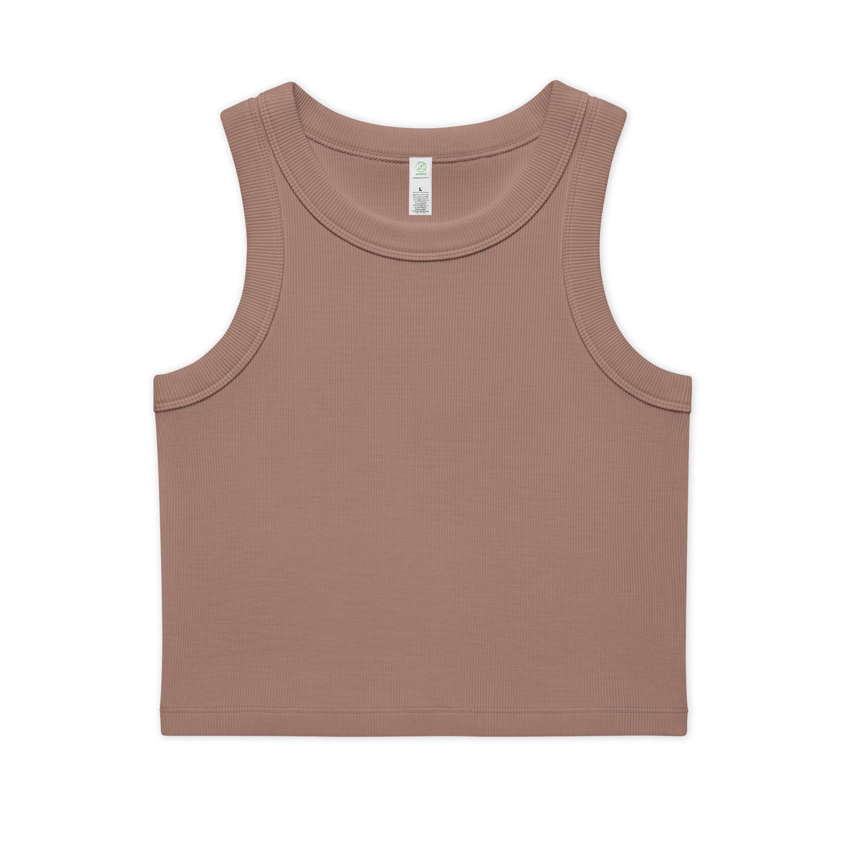 Organic Rib Crop Tank — "My Safe Word Is Feet in Straps" Pilates Skeleton Graphic