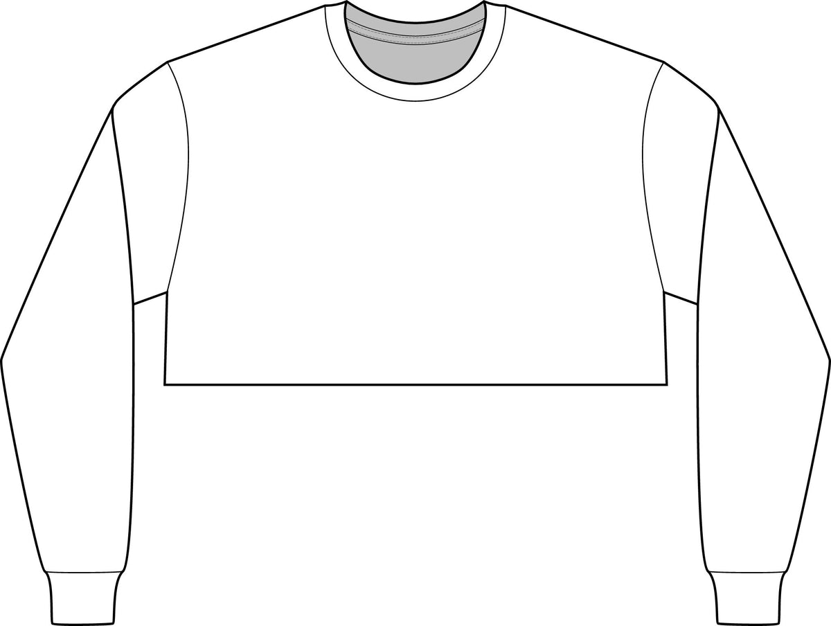Cropped Long Sleeve Tee, Chest Artwork