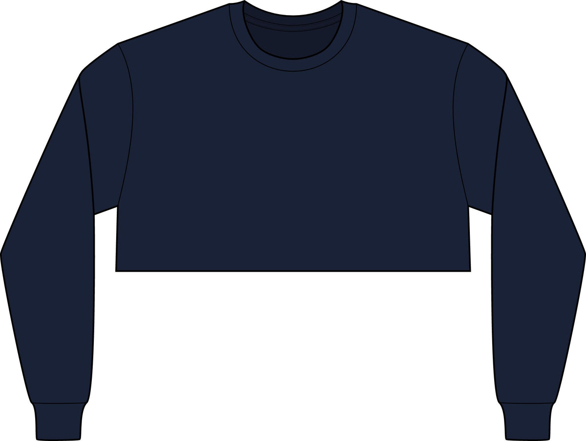 Cropped Long Sleeve Tee, Chest Artwork