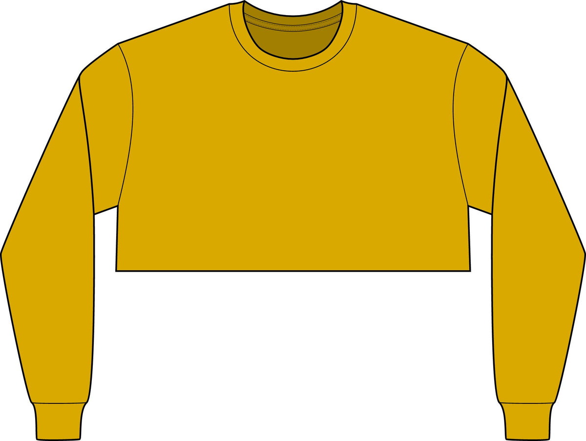 Cropped Long Sleeve Tee, Chest Artwork