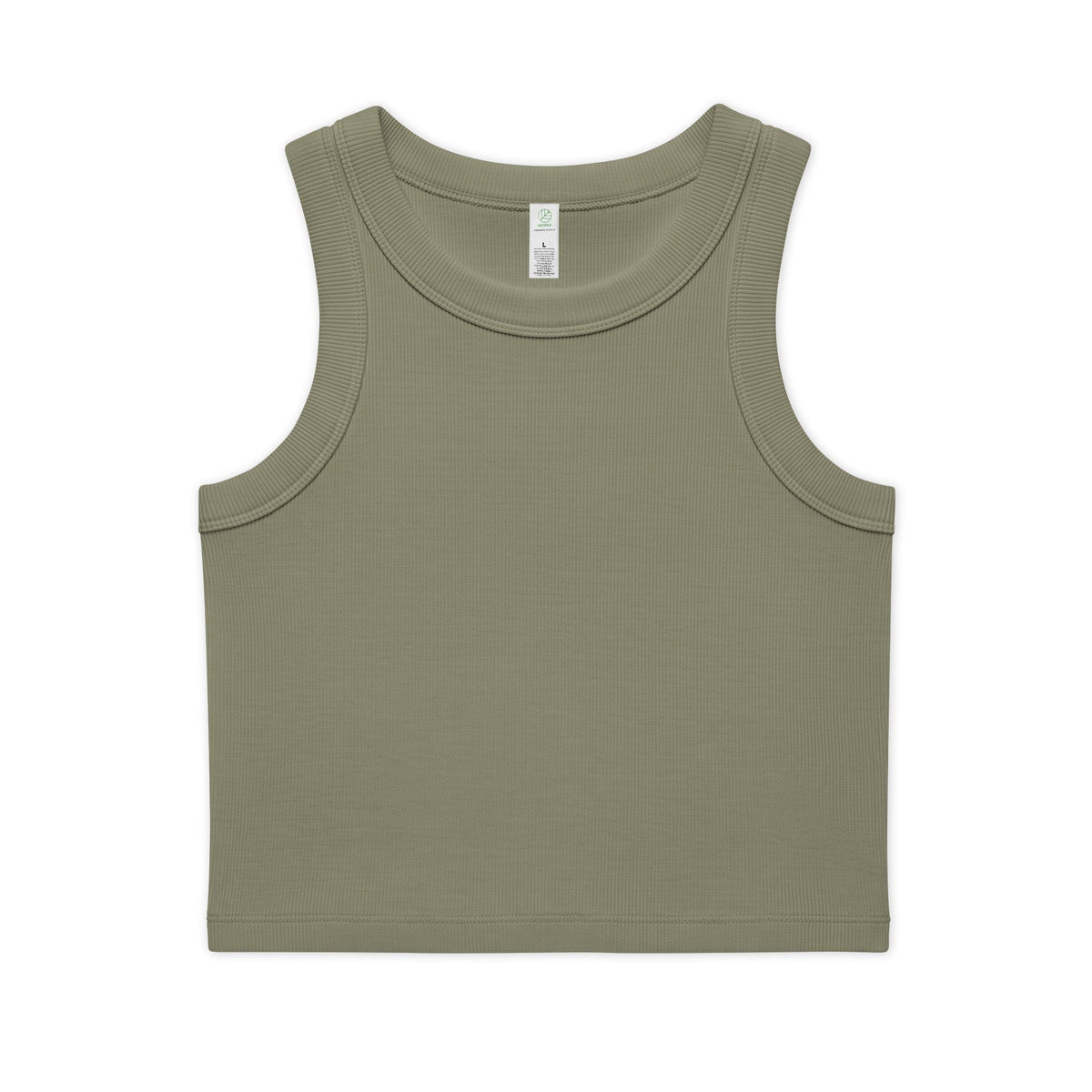 Organic Rib Crop Tank — "My Safe Word Is Feet in Straps" Pilates Skeleton Graphic