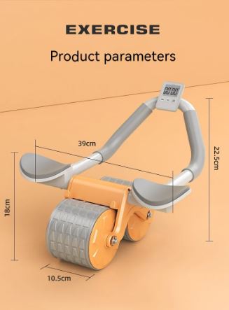 CoreFlex elbow support ab roller with auto-rebound wheel and timer